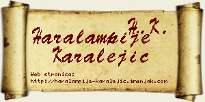 Haralampije Karalejić vizit kartica